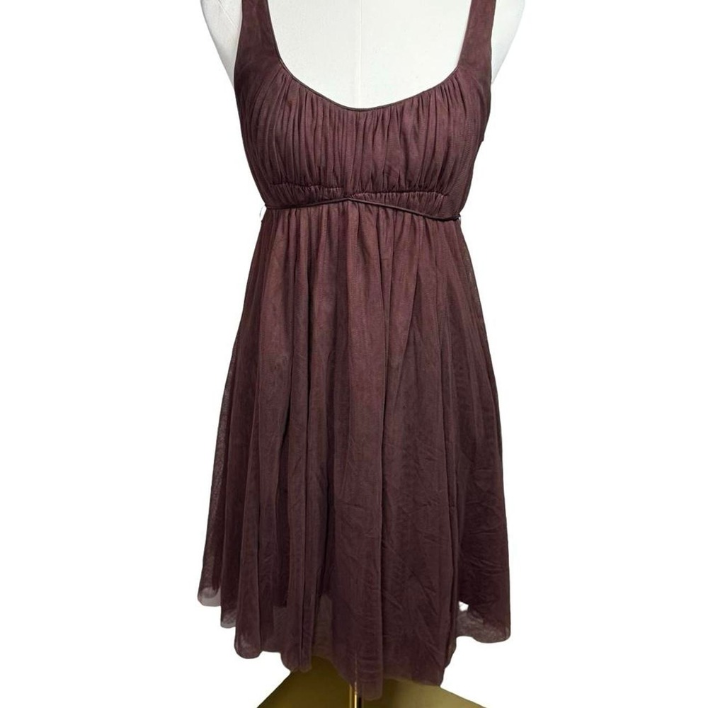 Moulinette Soeurs Anthropologie Size 0 Brown Mesh Babydoll Dress Y2K Fairy